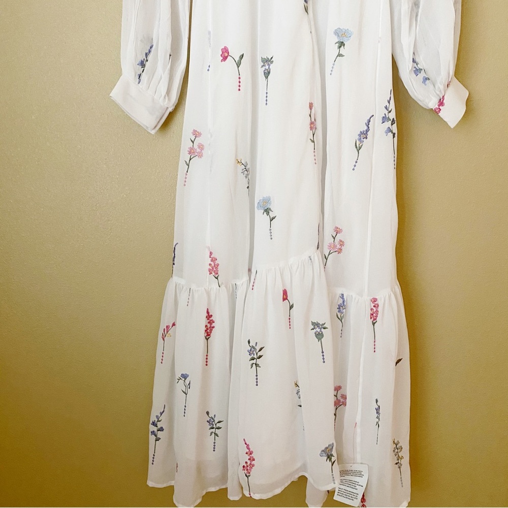 Nwt Asos Design White Button Front Embroidered Ma… - image 5